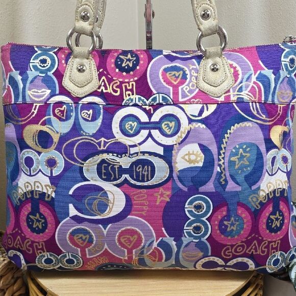 Coach Pop-C Glam Signature Graffiti Tote with Matching Wallet - Picture 5 of 15